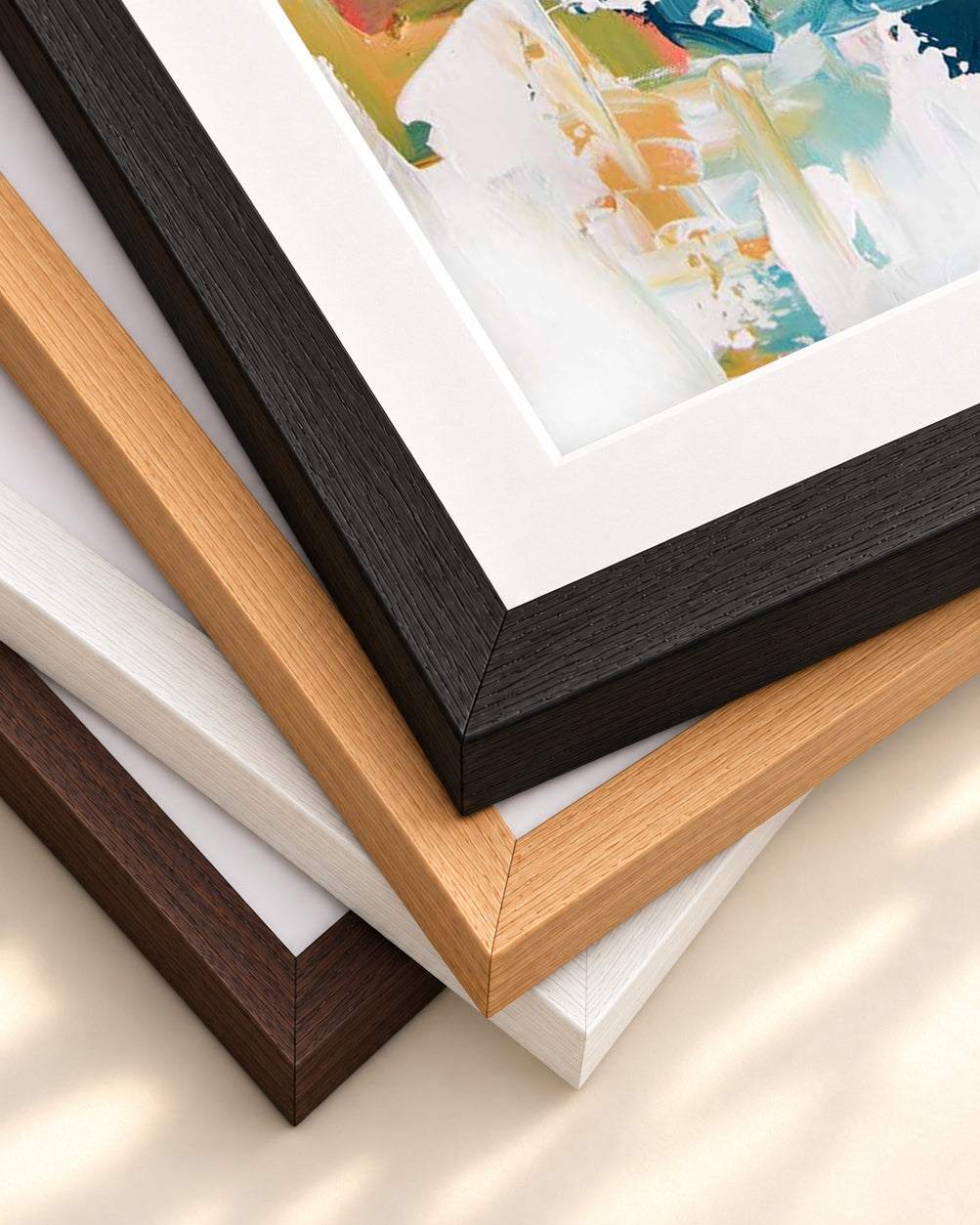 Abstract 161 Art Print — framed print corner with 5 cm mount and bevel