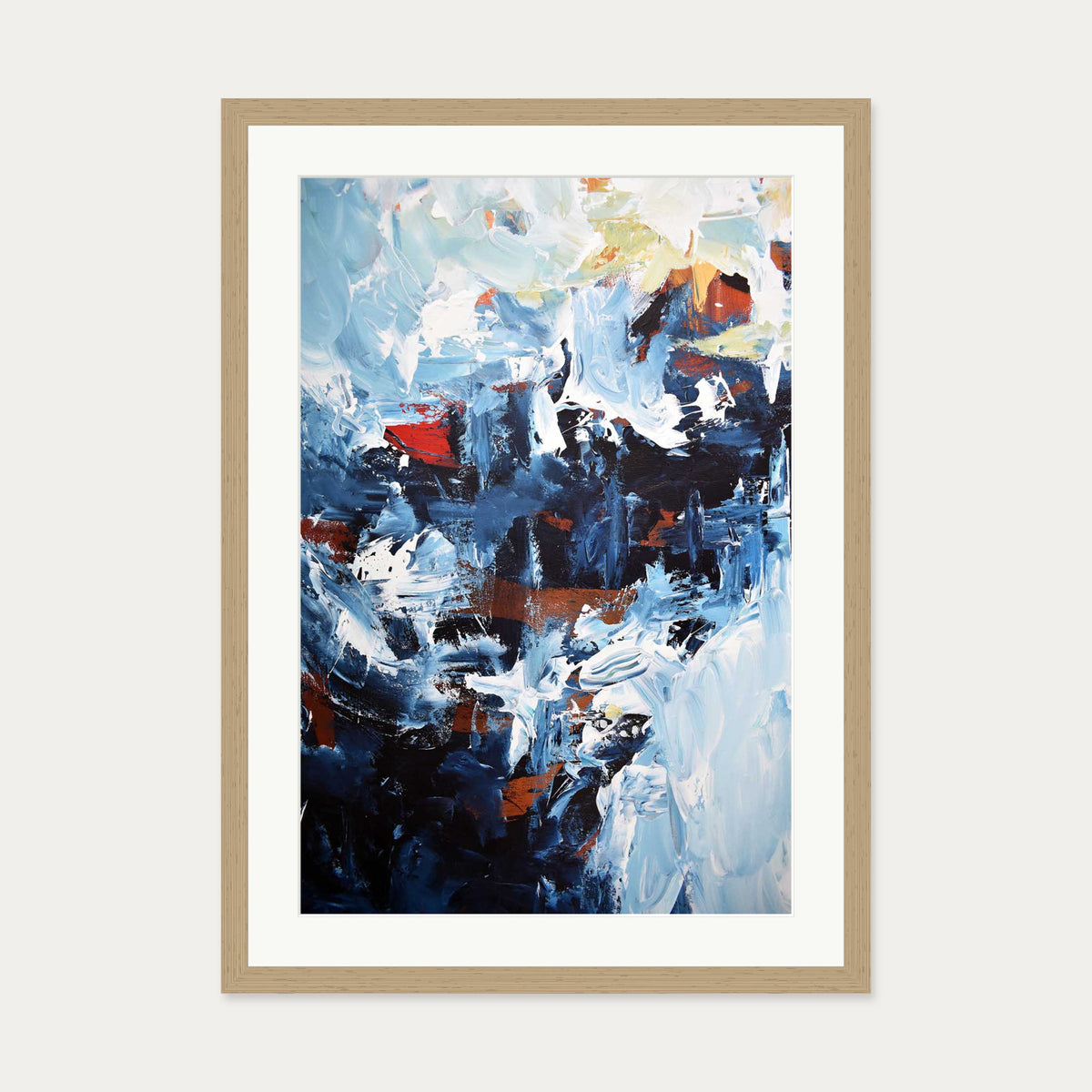 Abstract 162 Art Print — 50 x 70 cm — Oak Frame