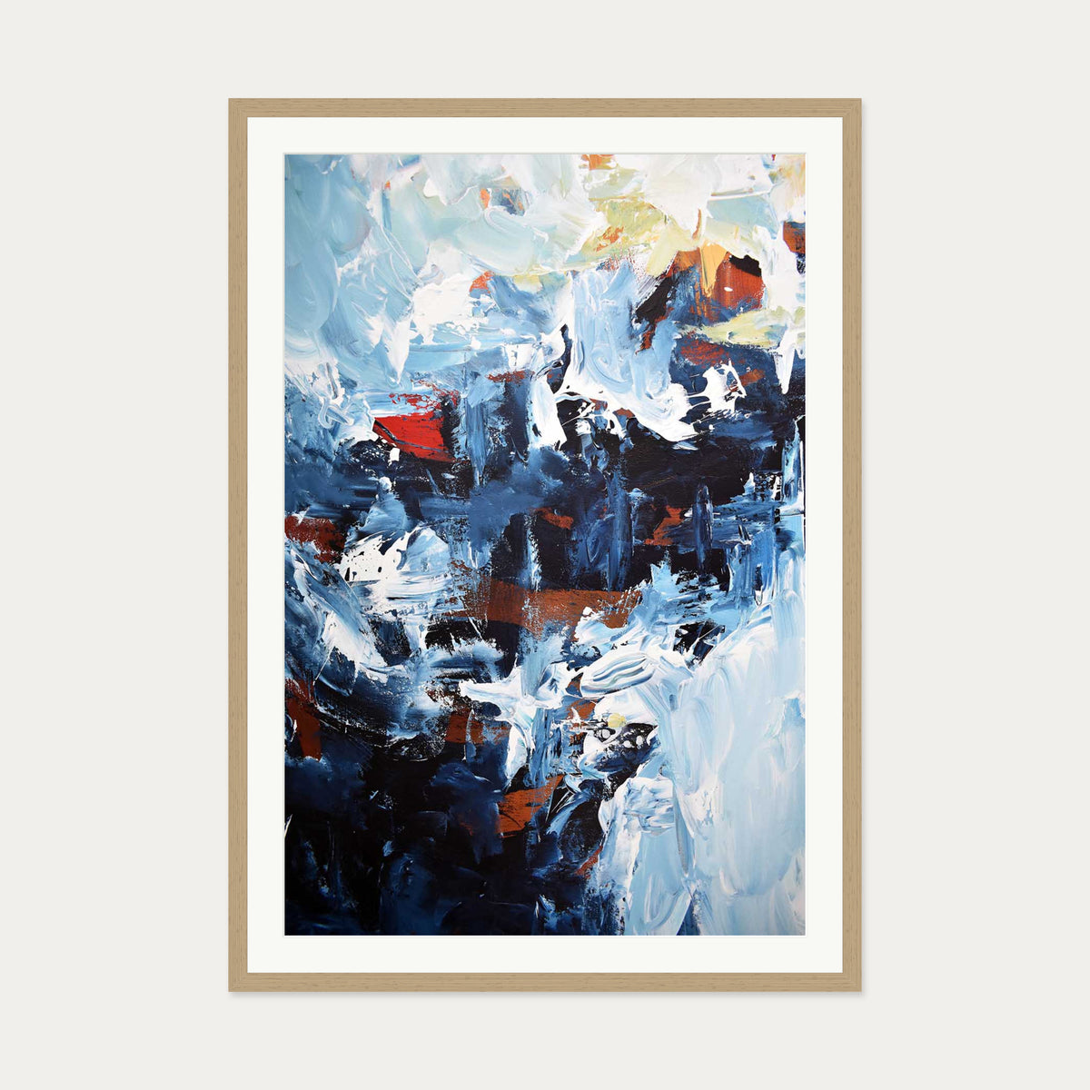 Abstract 162 Art Print — 70 x 100 cm — Oak Frame