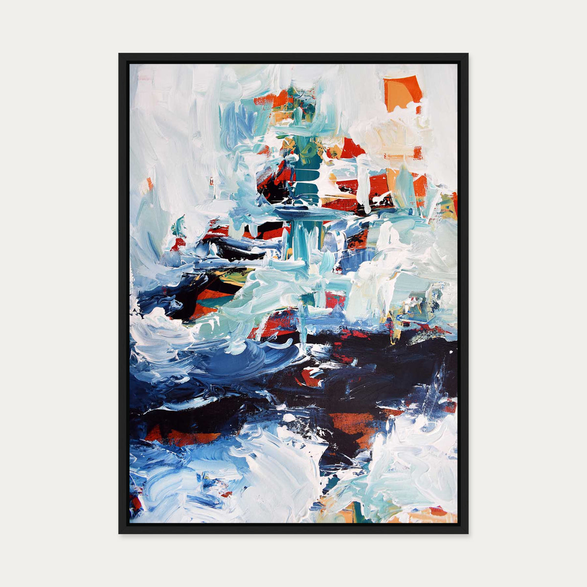 Abstract 163 Canvas Art — 50 x 70 cm — Black Frame