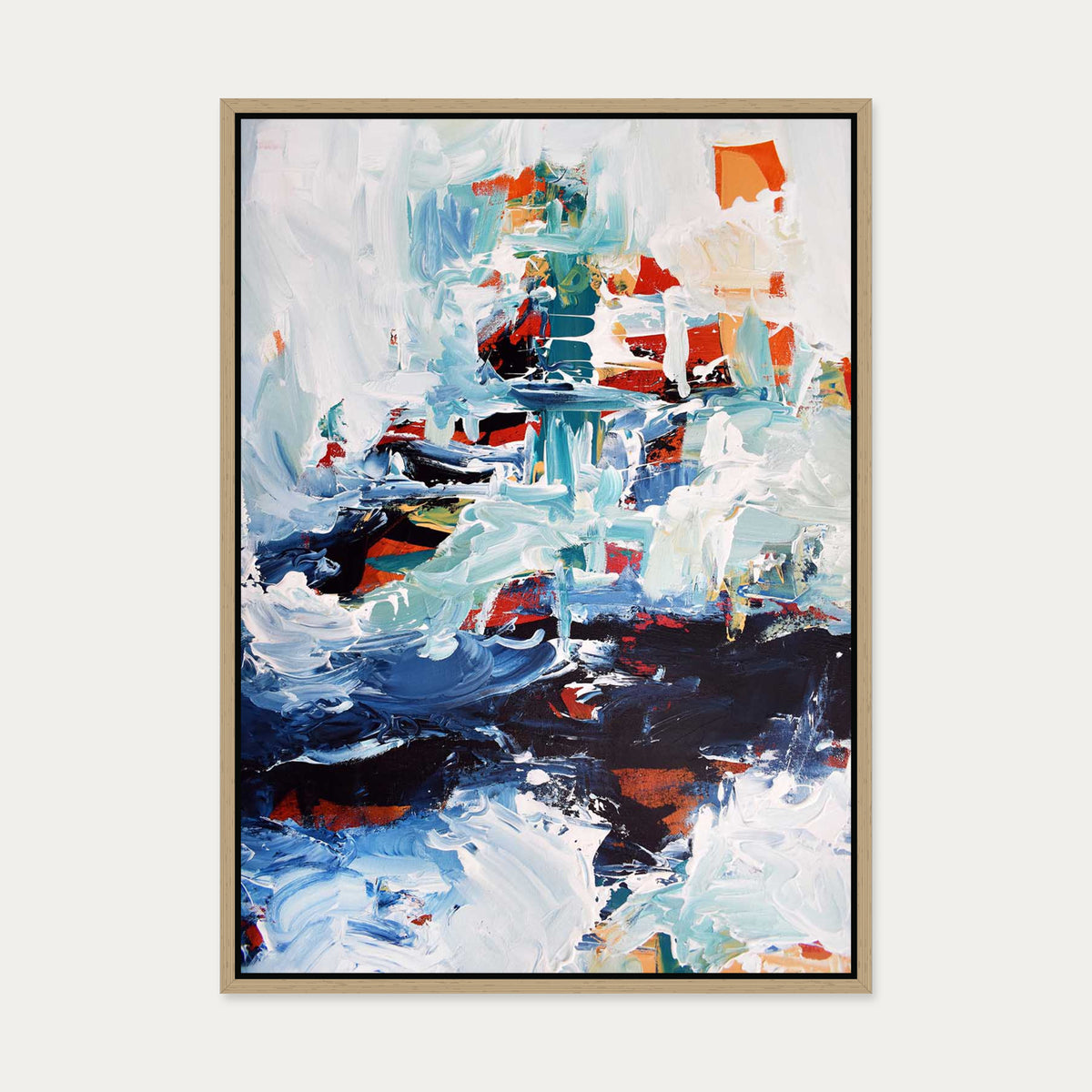 Abstract 163 Canvas Art — 50 x 70 cm — Oak Frame