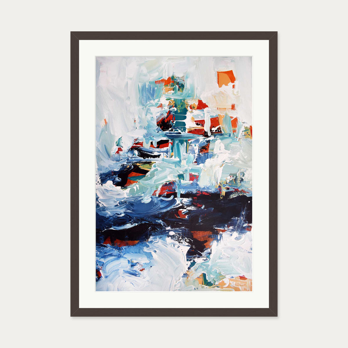 Abstract 163 Art Print — 50 x 70 cm — Brown Frame