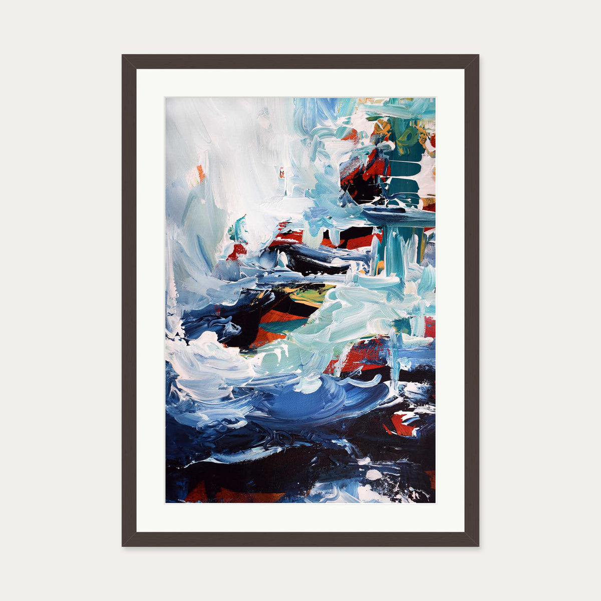 Abstract 164 Art Print — 50 x 70 cm — Brown Frame