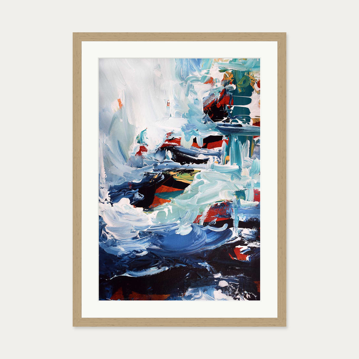 Abstract 164 Art Print — 50 x 70 cm — Oak Frame