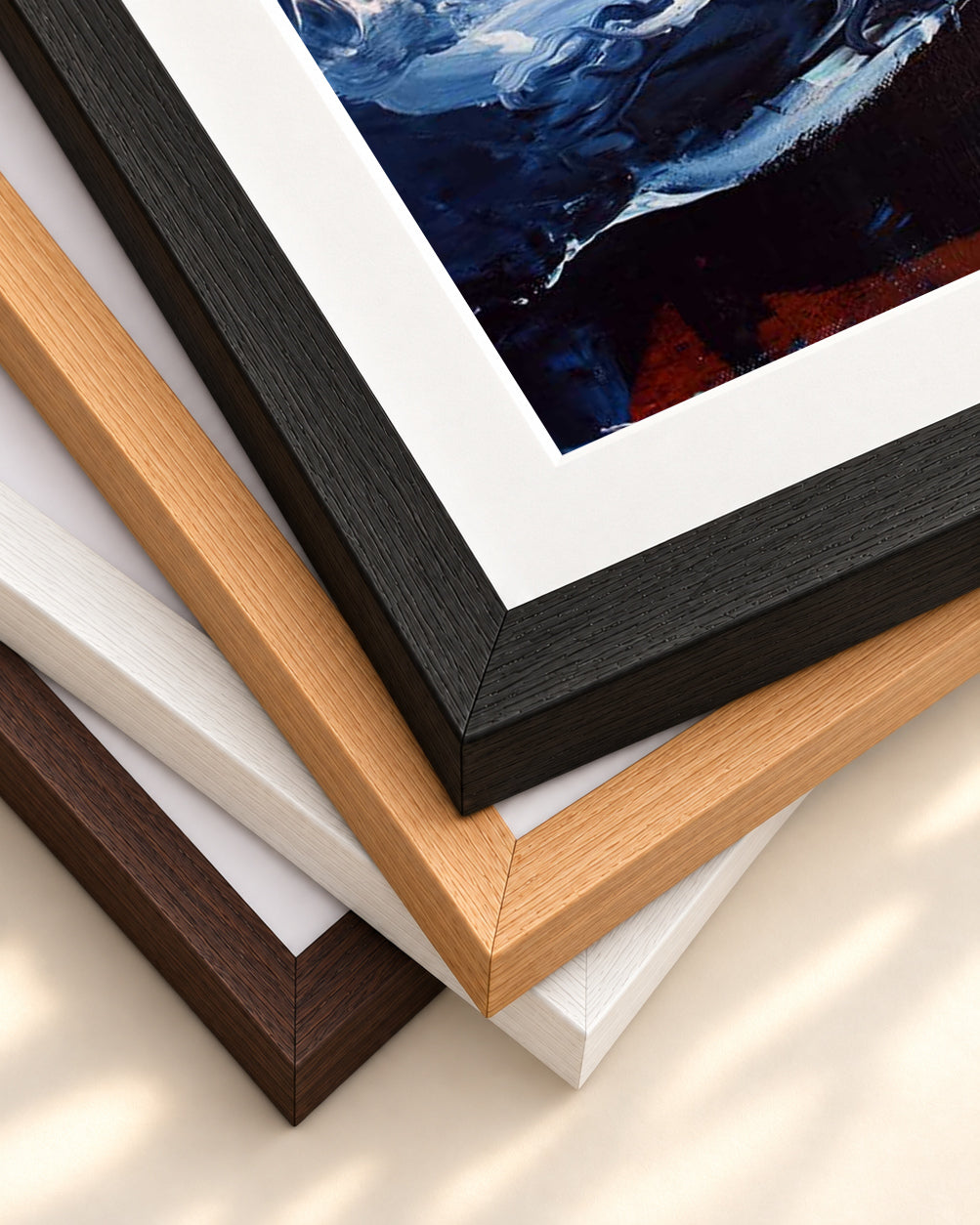Abstract 164 Art Print — framed print corner with 5 cm mount and bevel