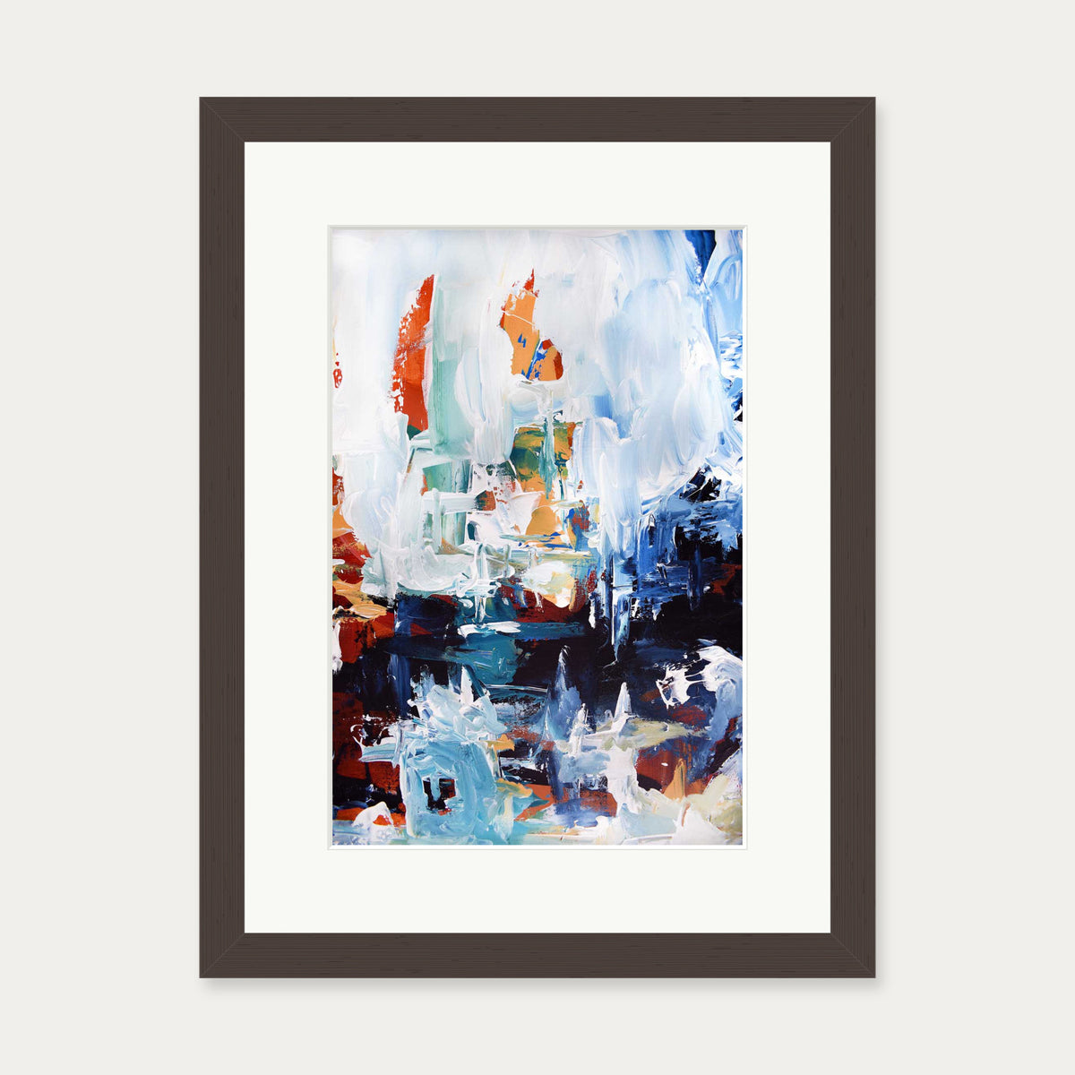 Abstract 165 Art Print — 30 x 40 cm — Brown Frame