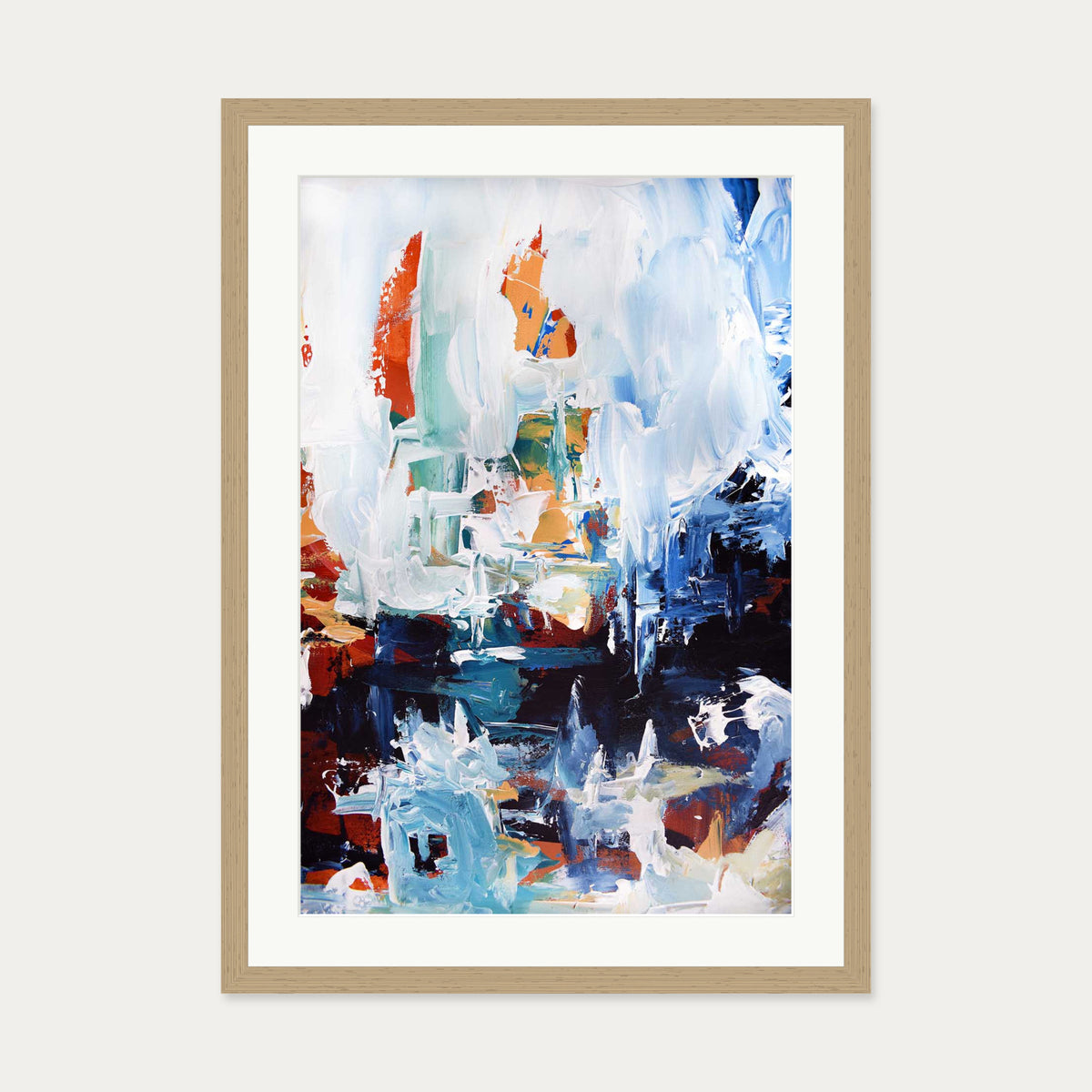 Abstract 165 Art Print — 50 x 70 cm — Oak Frame