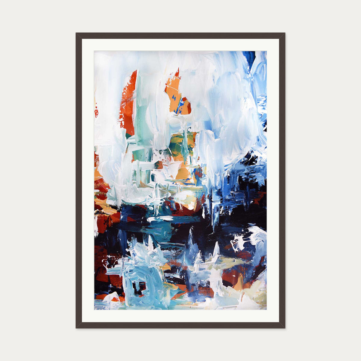 Abstract 165 Art Print — 70 x 100 cm — Brown Frame