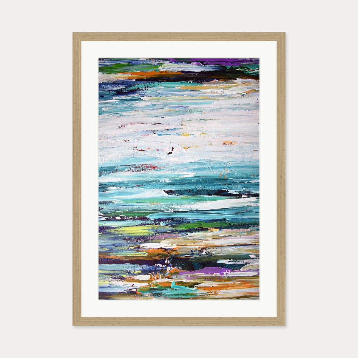 Abstract 166 Art Print — 50 x 70 cm — Oak Frame