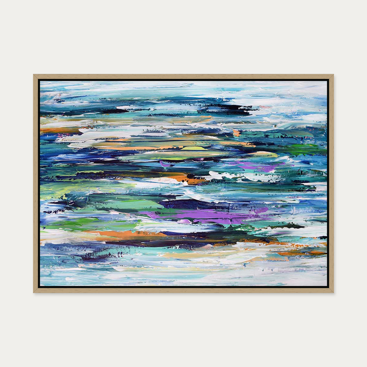 Abstract 167 Canvas Art — 50 x 70 cm — Oak Frame