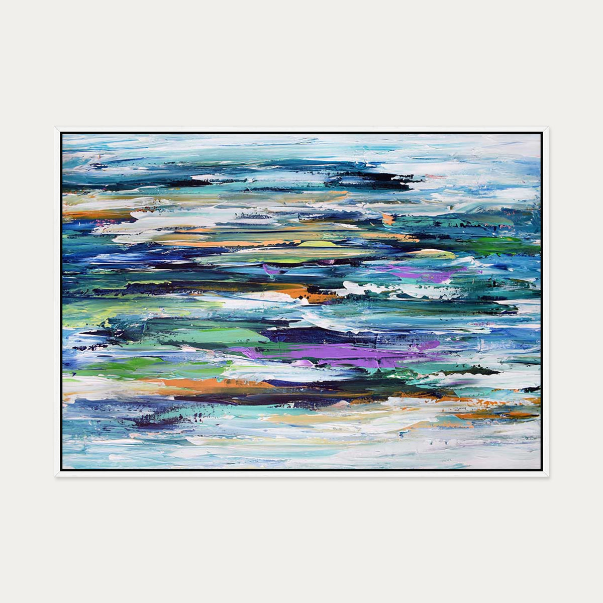 Abstract 167 Canvas Art — 70 x 100 cm — White Frame