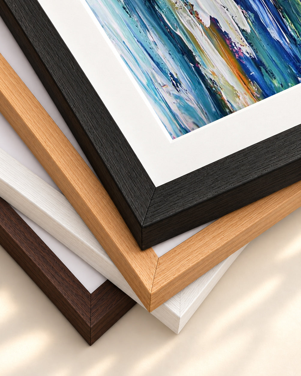 Abstract 167 Art Print — framed print corner with 5 cm mount and bevel