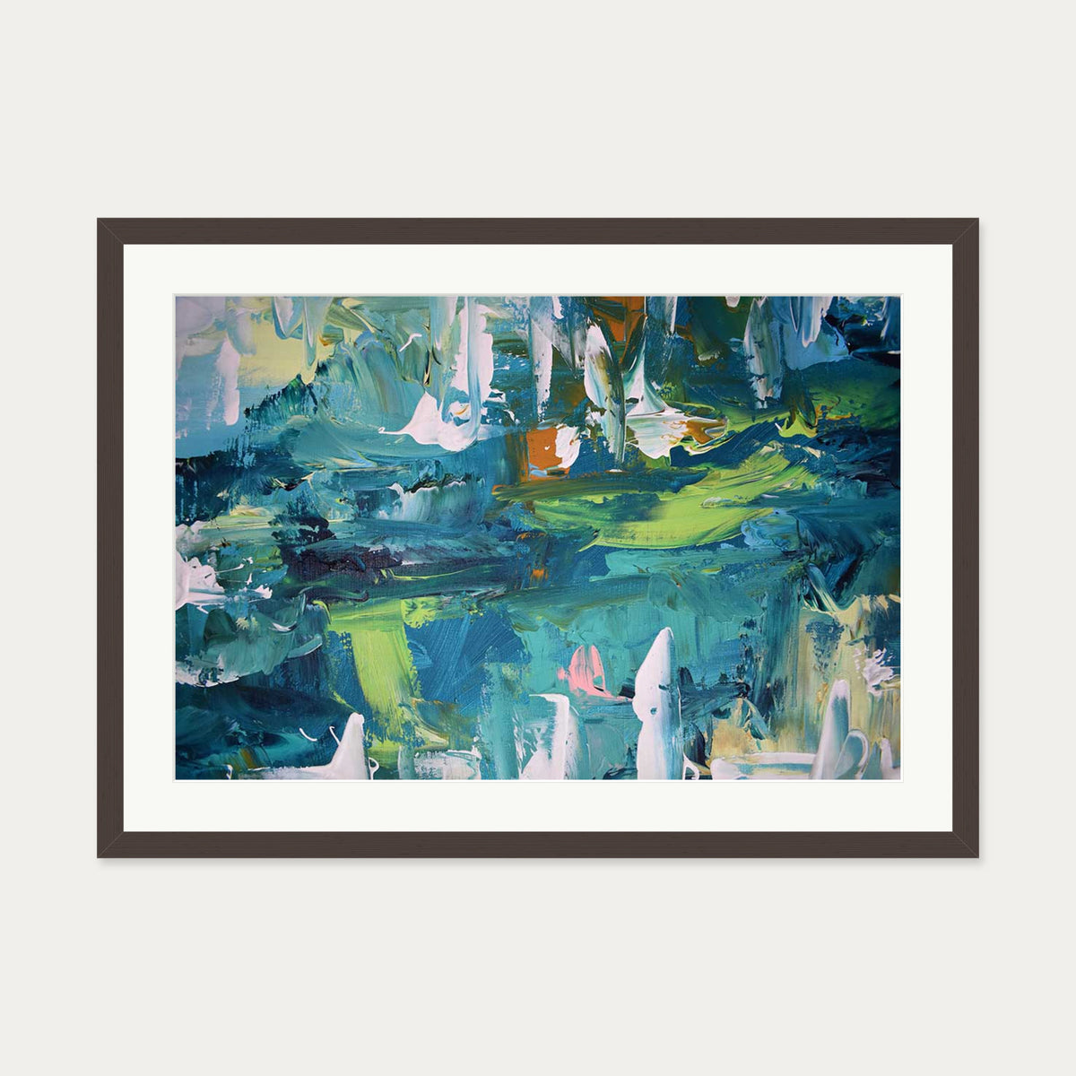Abstract 168 Art Print — 50 x 70 cm — Brown Frame