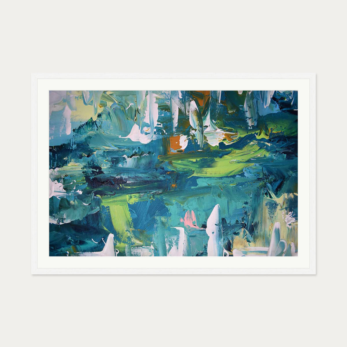 Abstract 168 Art Print — 70 x 100 cm — White Frame