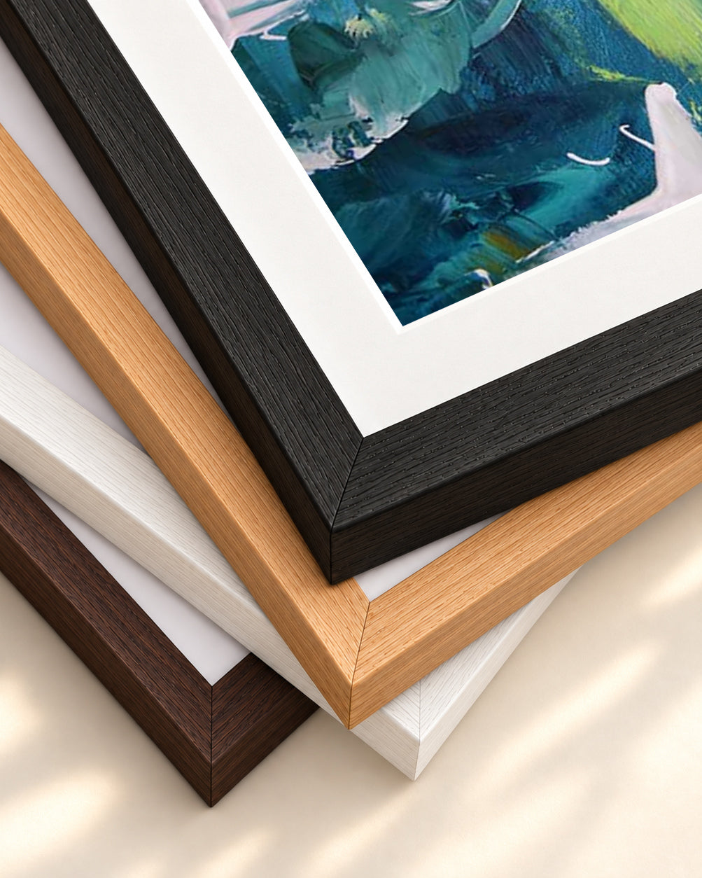 Abstract 168 Art Print — framed print corner with 5 cm mount and bevel
