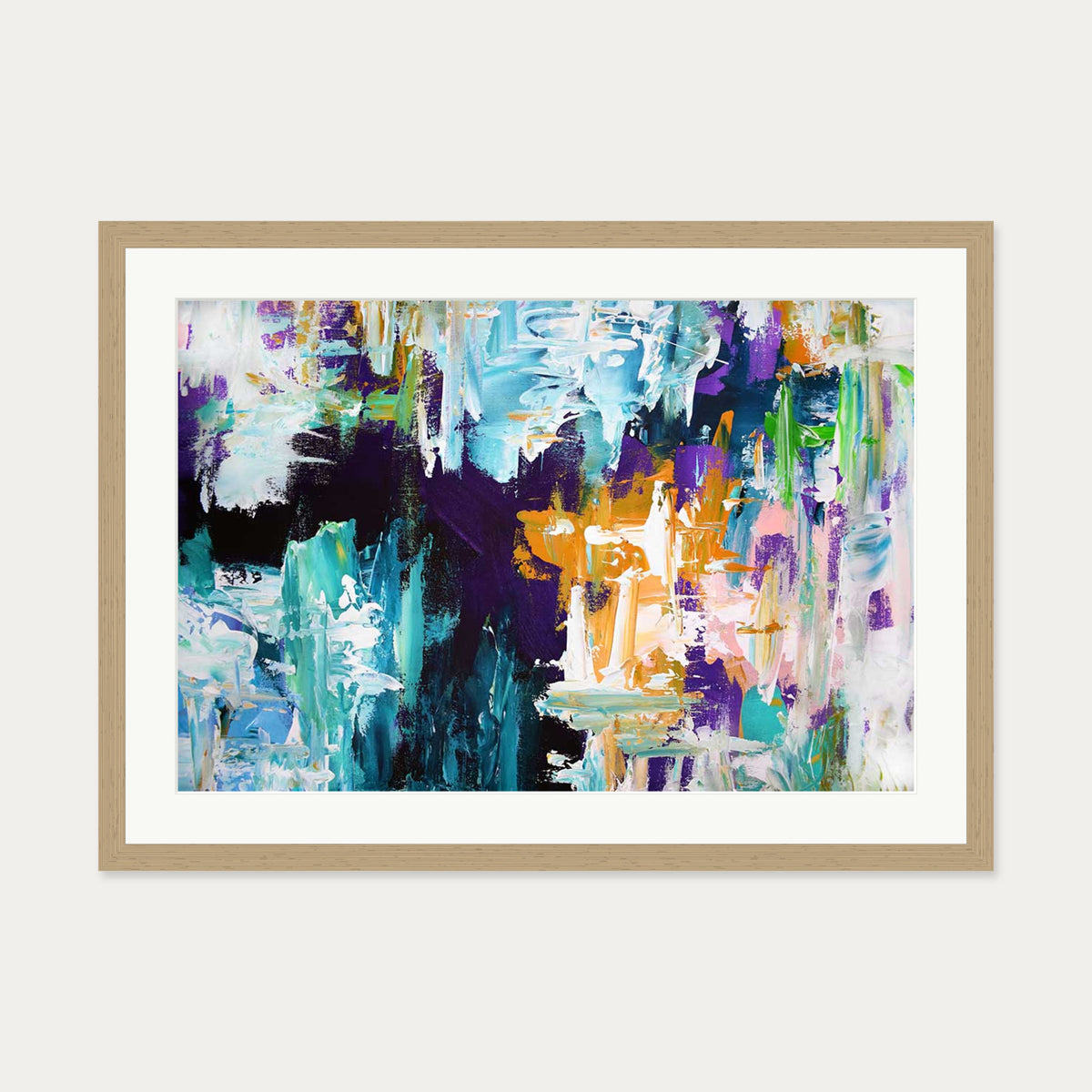 Abstract 169 Art Print — 50 x 70 cm — Oak Frame