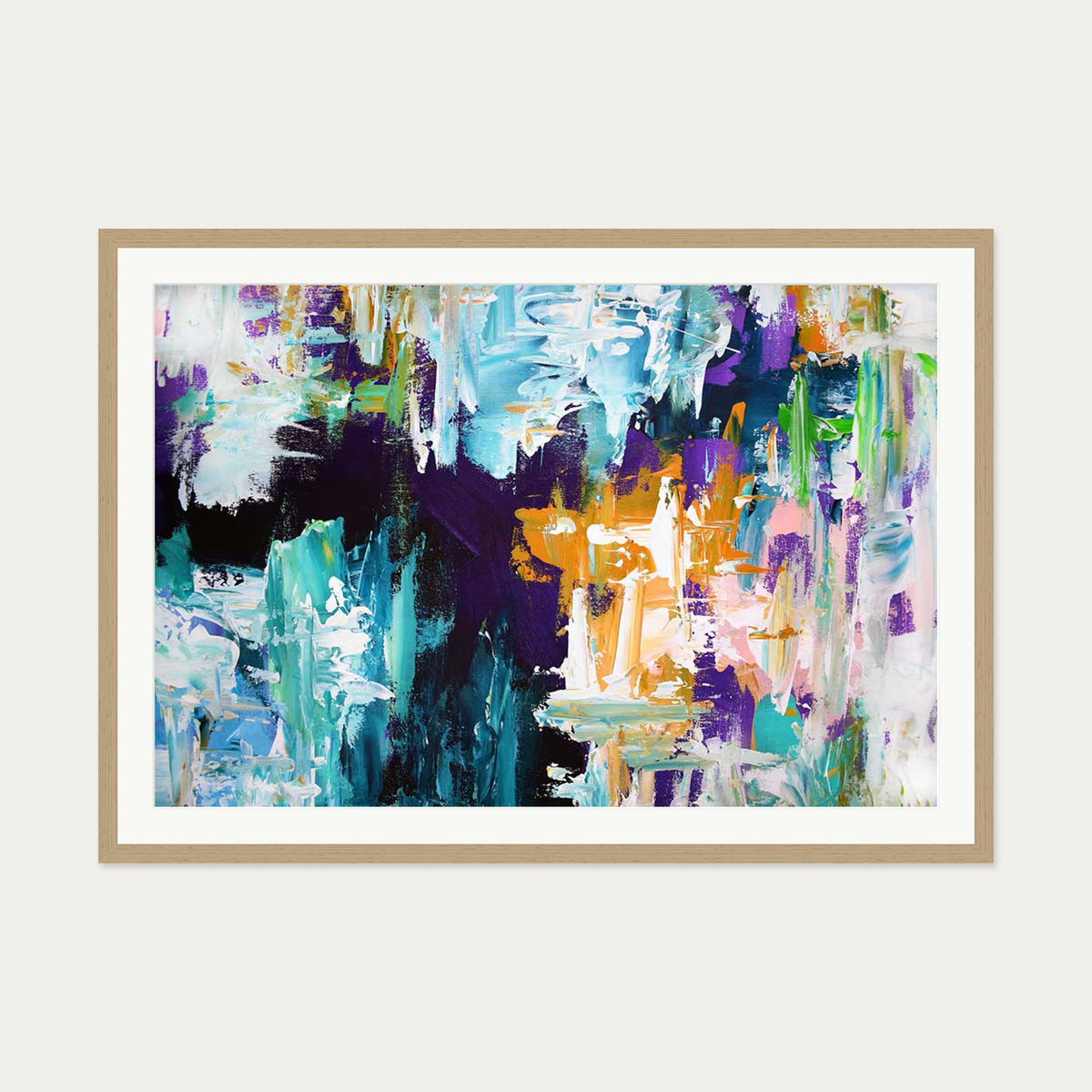 Abstract 169 Art Print — 70 x 100 cm — Oak Frame