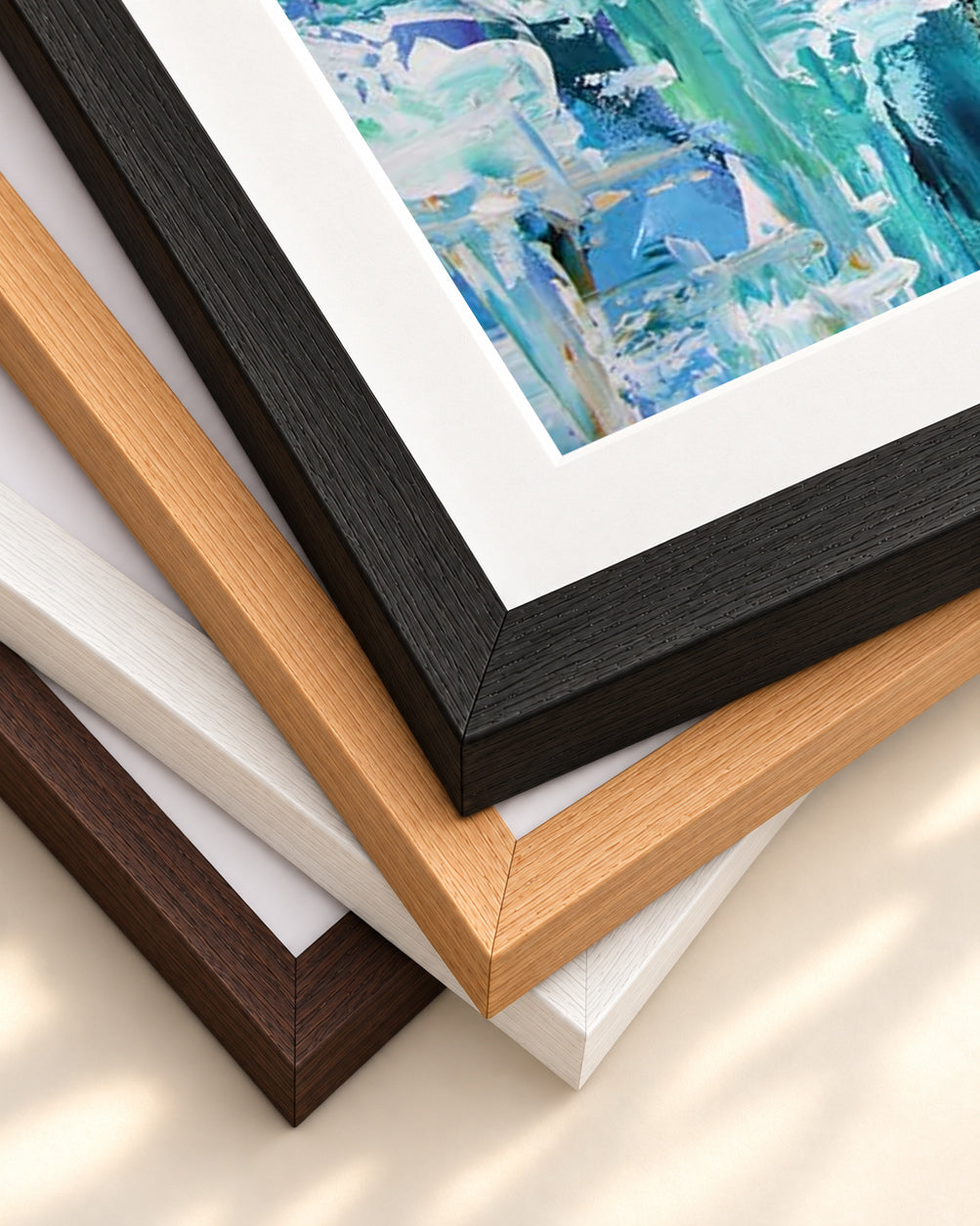 Abstract 169 Art Print — framed print corner with 5 cm mount and bevel