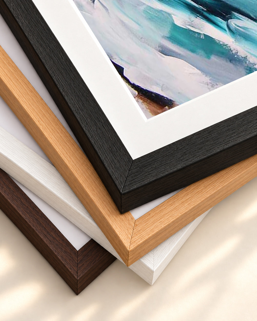 Abstract 170 Art Print — framed print corner with 5 cm mount and bevel