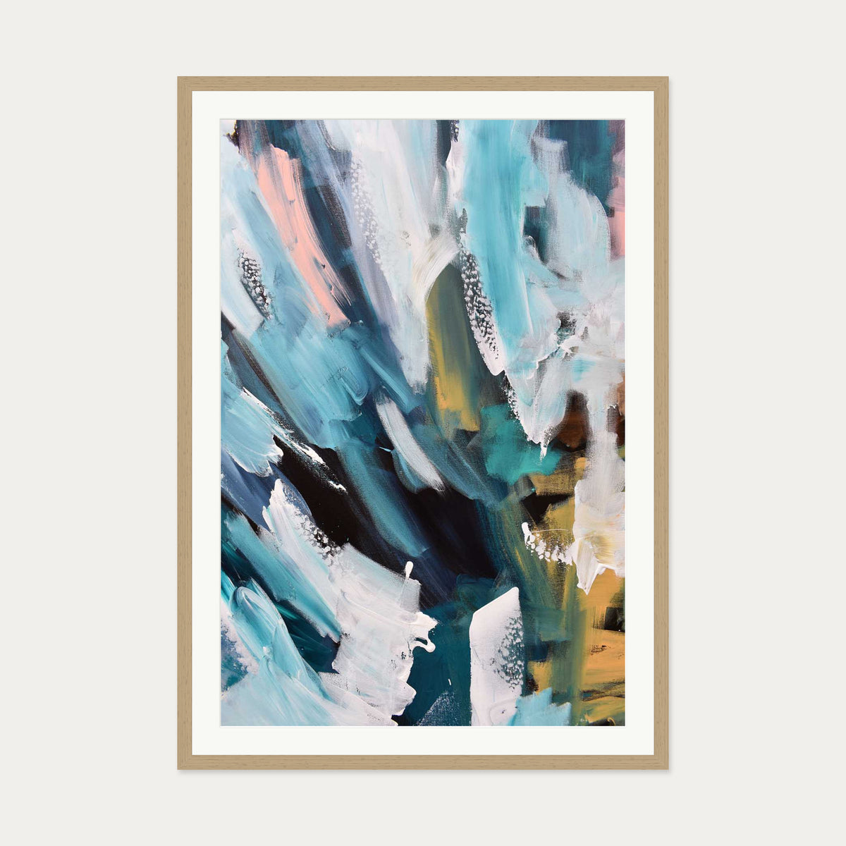 Abstract 171 Art Print — 70 x 100 cm — Oak Frame
