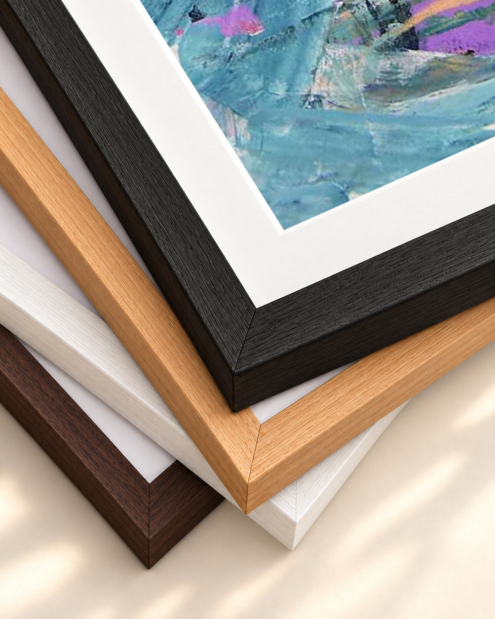 Abstract 172 Art Print — framed print corner with 5 cm mount and bevel