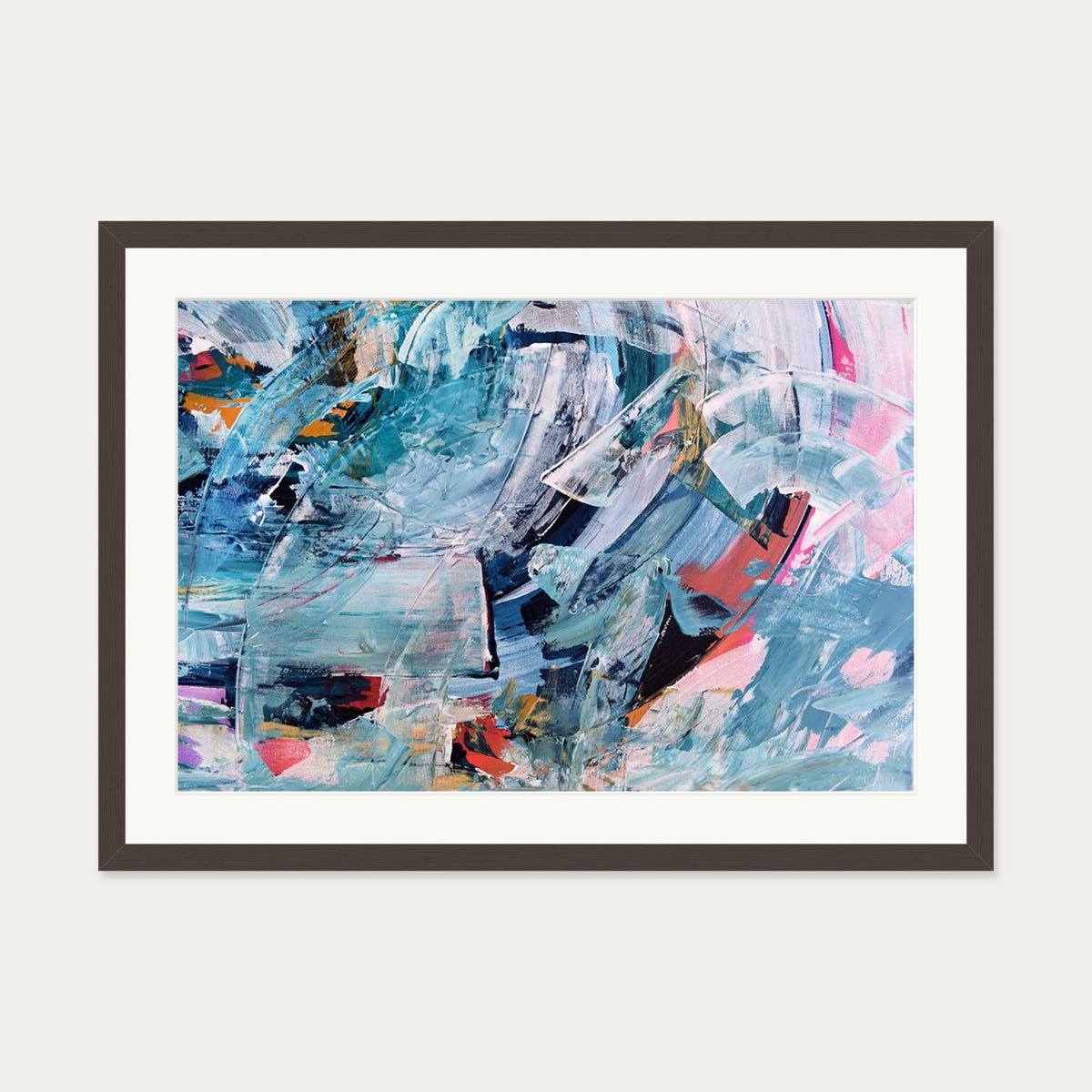 Abstract 173 Art Print — 50 x 70 cm — Brown Frame