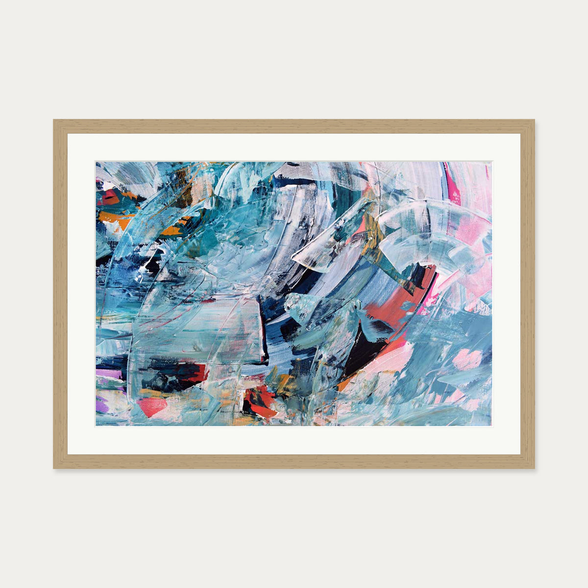 Abstract 173 Art Print — 50 x 70 cm — Oak Frame