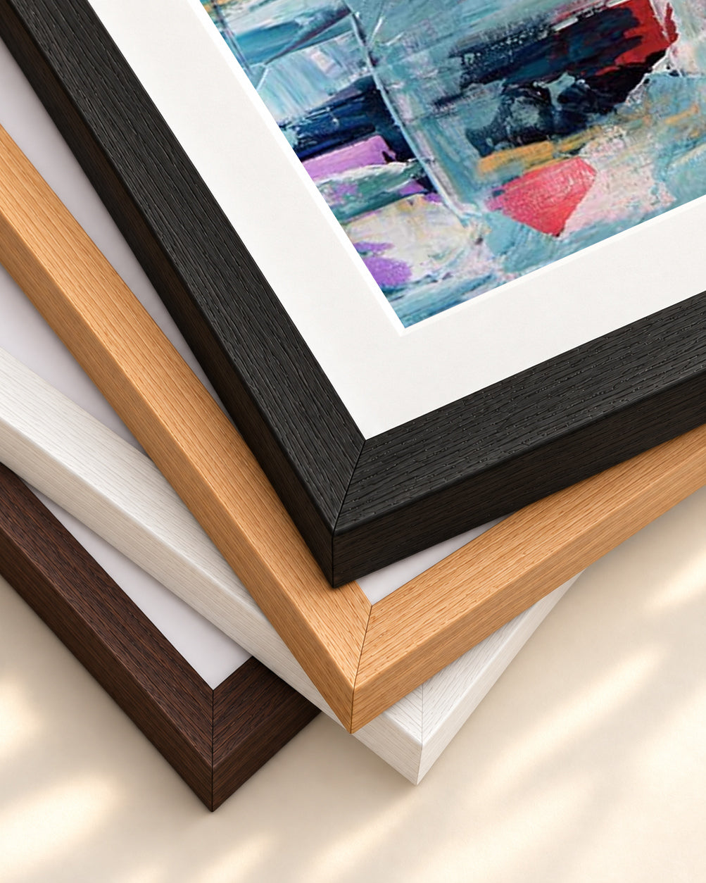 Abstract 173 Art Print — framed print corner with 5 cm mount and bevel