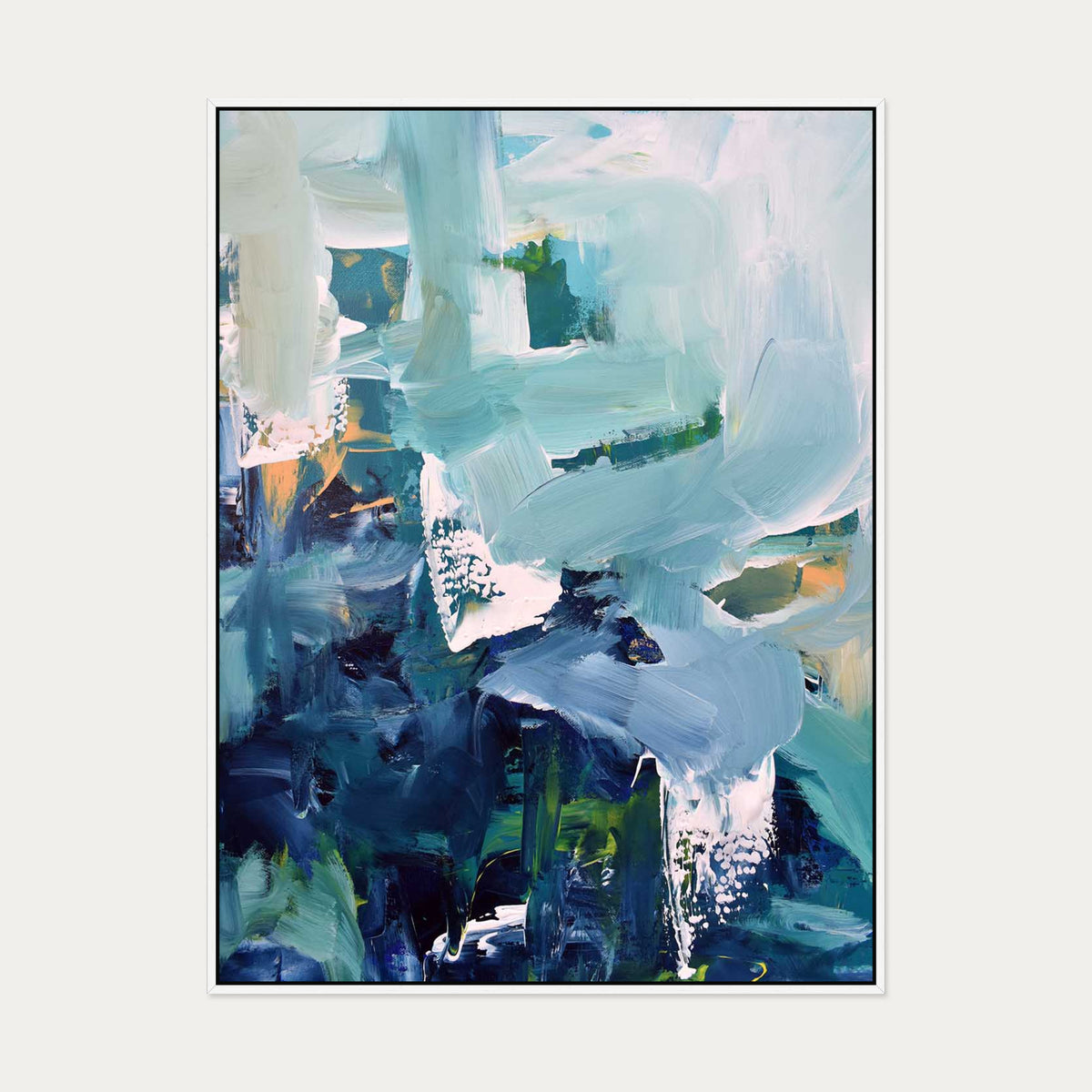 Abstract 174 Canvas Art — 90 x 120 cm — White Frame