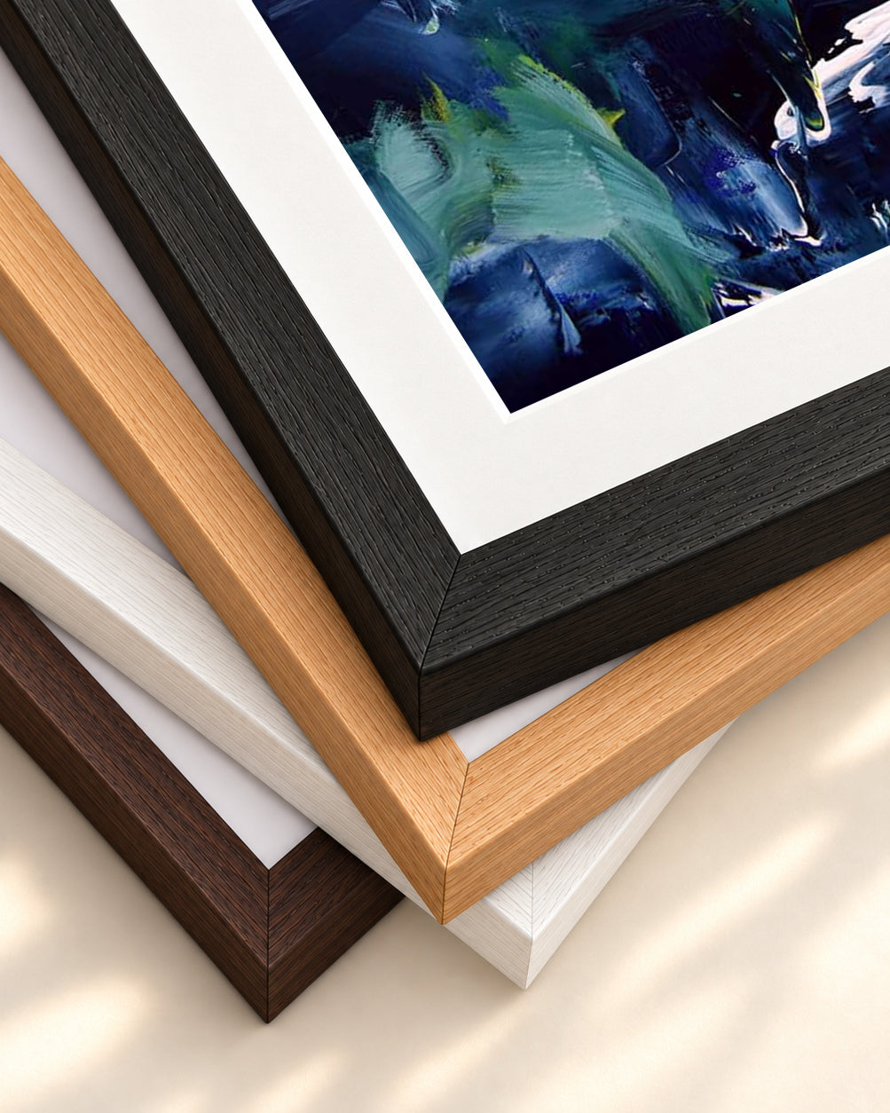 Abstract 174 Art Print — framed print corner with 5 cm mount and bevel