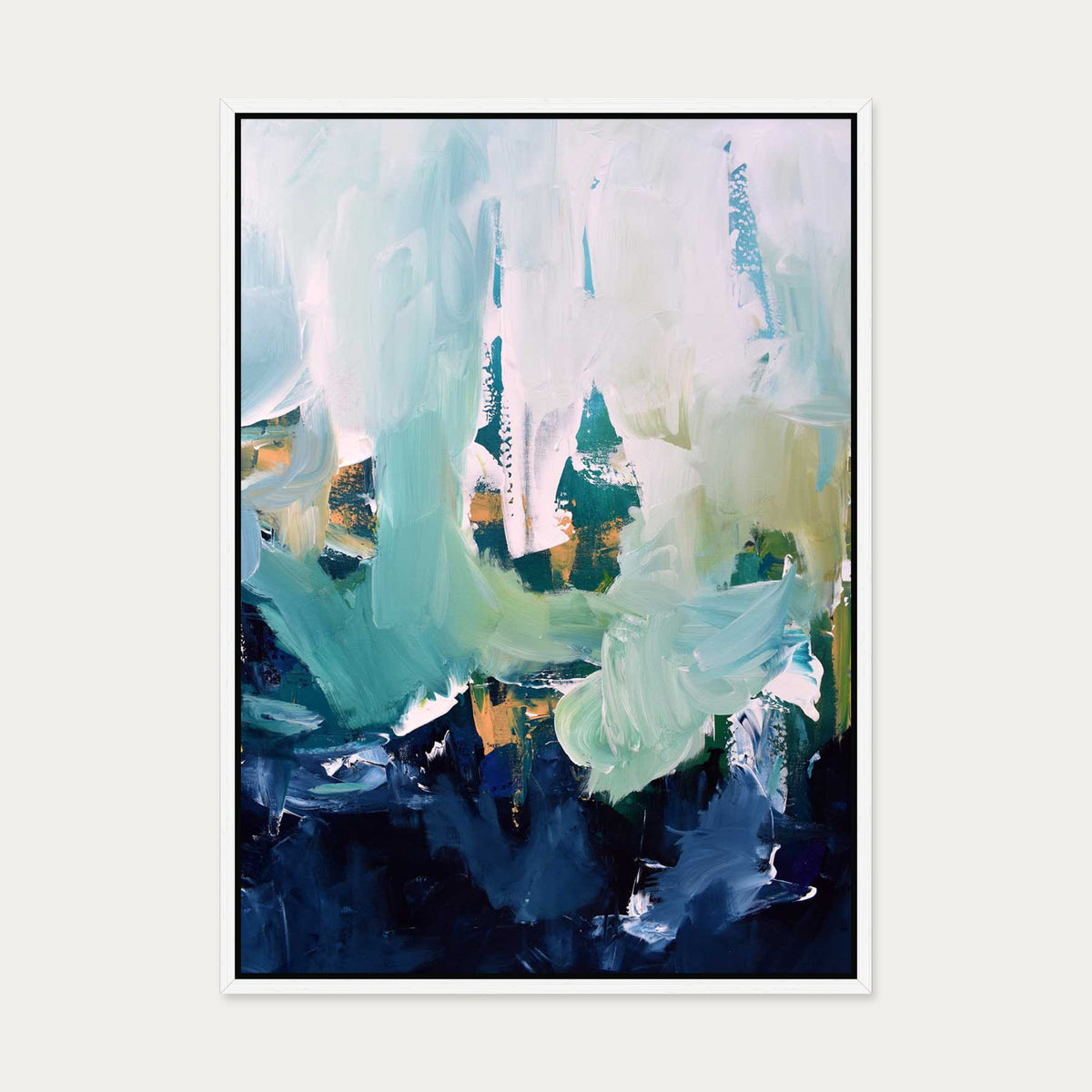 Abstract 175 Canvas Art — 50 x 70 cm — White Frame