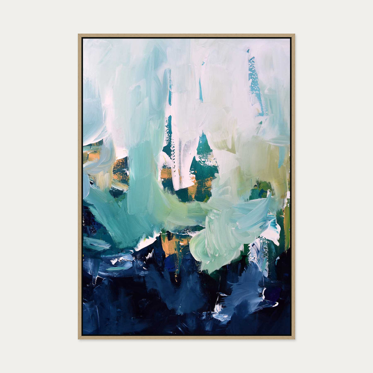 Abstract 175 Canvas Art — 70 x 100 cm — Oak Frame