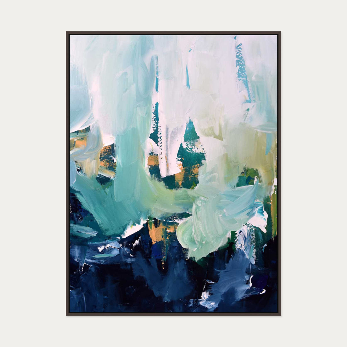 Abstract 175 Canvas Art — 90 x 120 cm — Brown Frame