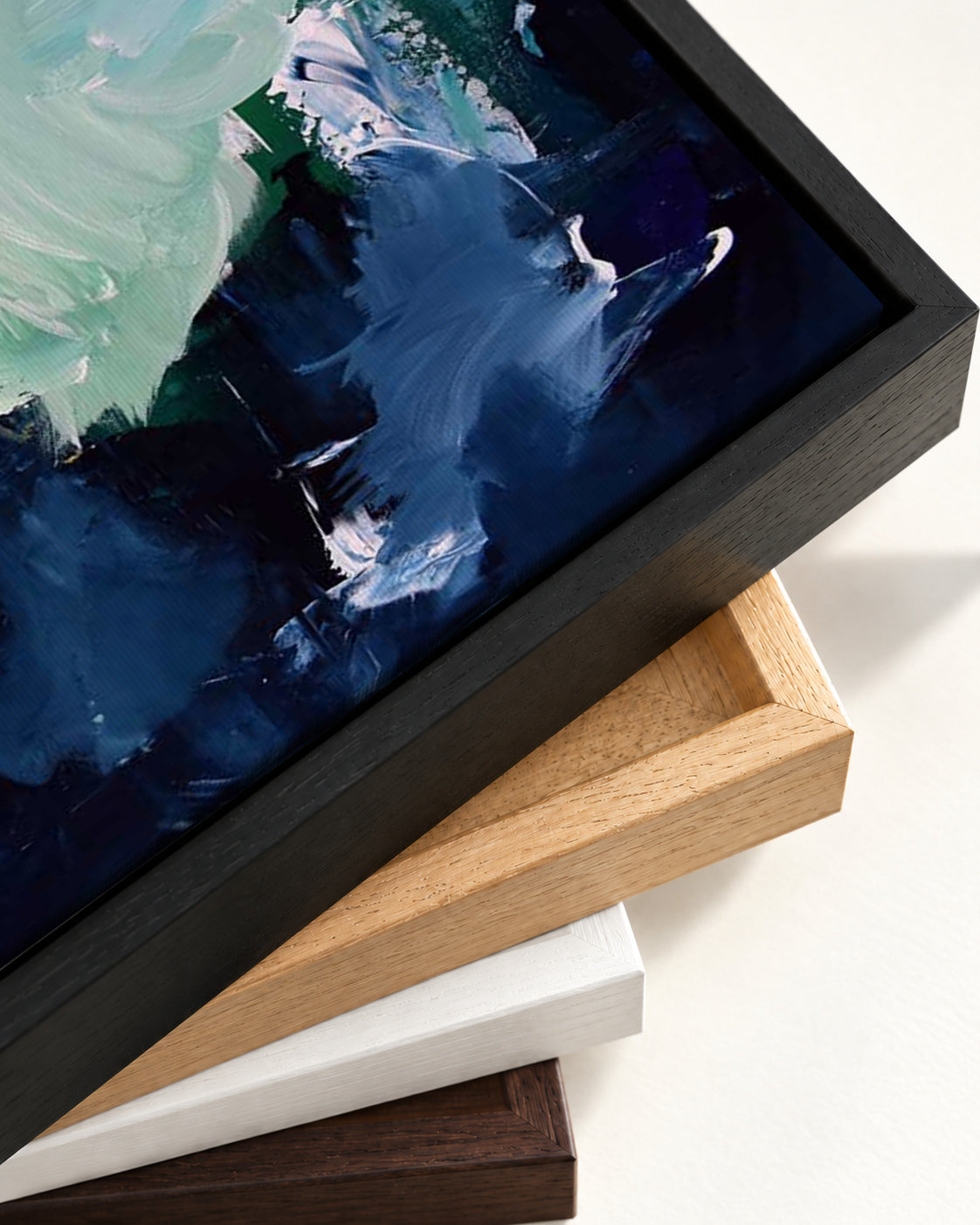 Abstract 175 Canvas Art — framed canvas corner and wrapped canvas detail