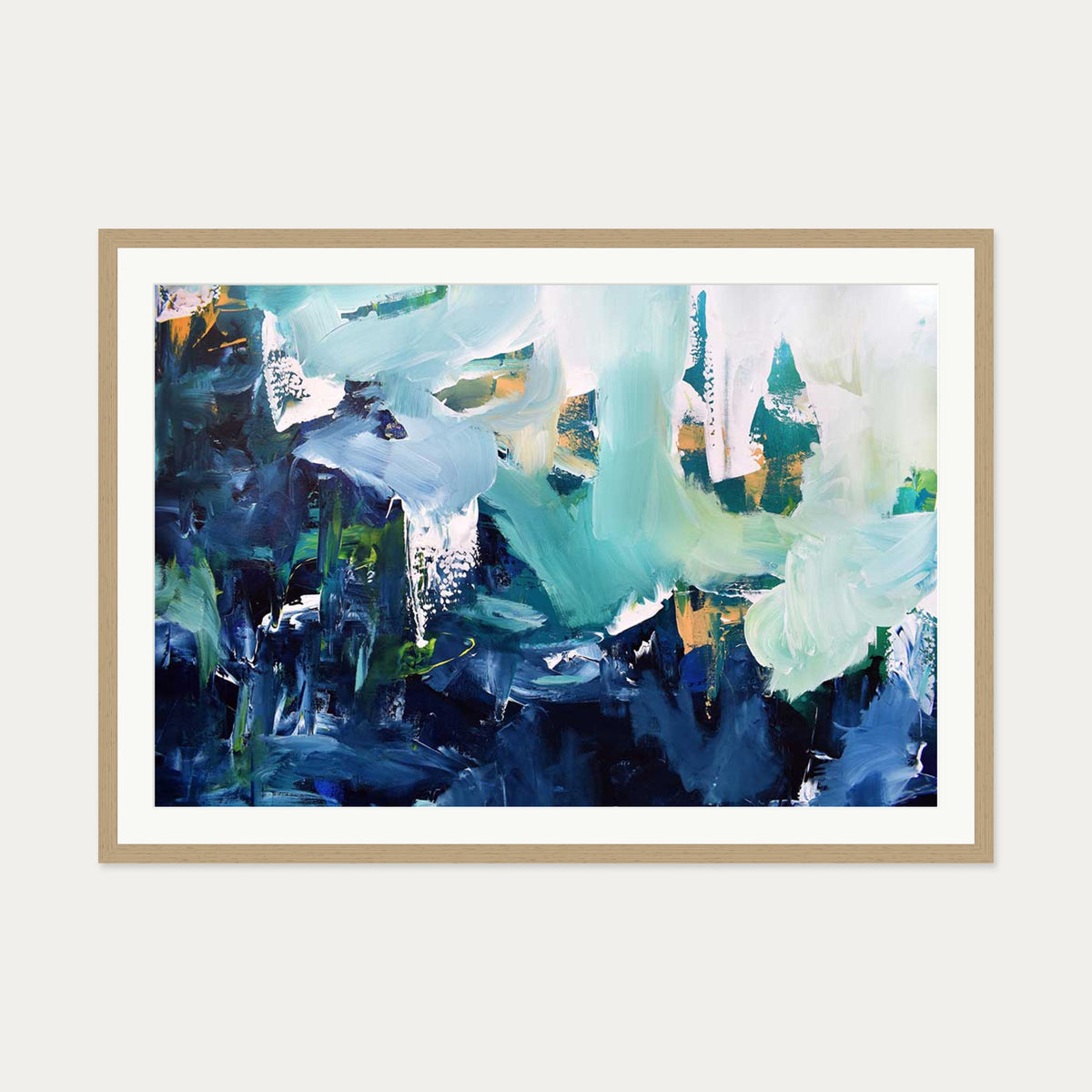 Abstract 176 Art Print — 70 x 100 cm — Oak Frame