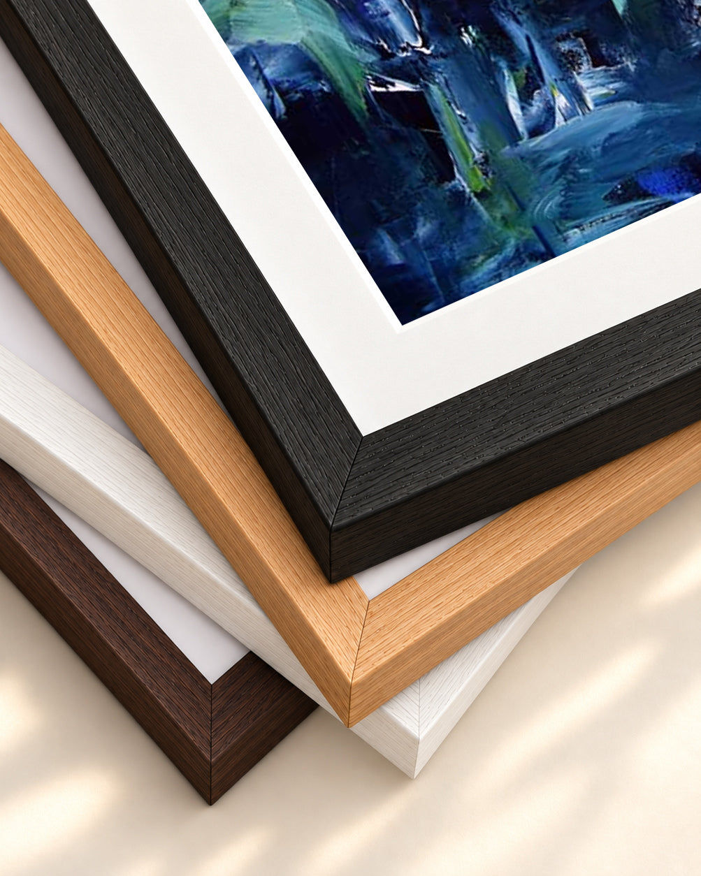 Abstract 176 Art Print — framed print corner with 5 cm mount and bevel