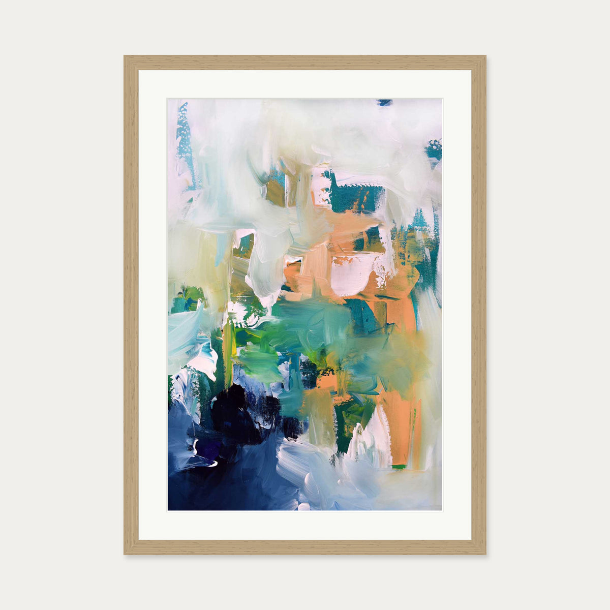 Abstract 177 Art Print — 50 x 70 cm — Oak Frame