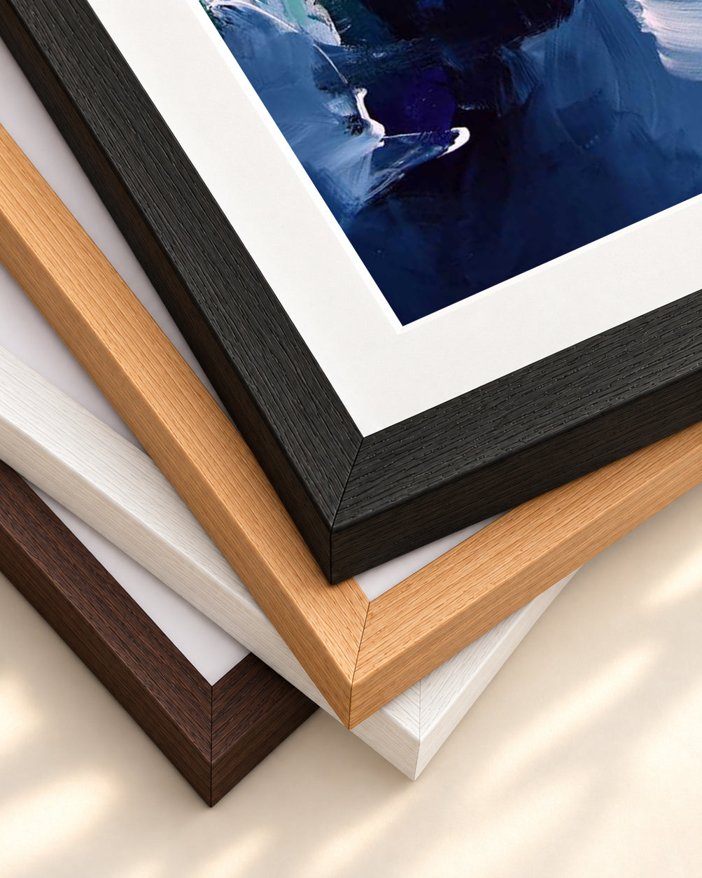 Abstract 177 Art Print — framed print corner with 5 cm mount and bevel