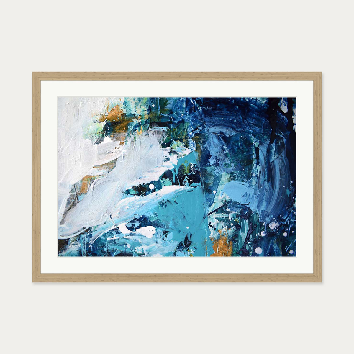 Abstract 178 Art Print — 50 x 70 cm — Oak Frame