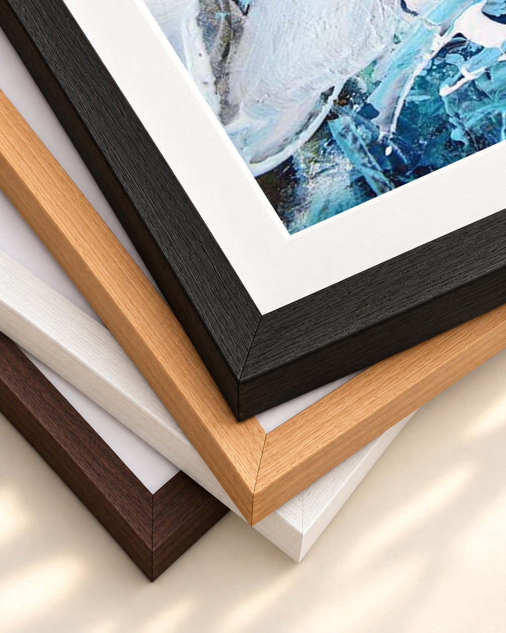 Abstract 178 Art Print — framed print corner with 5 cm mount and bevel