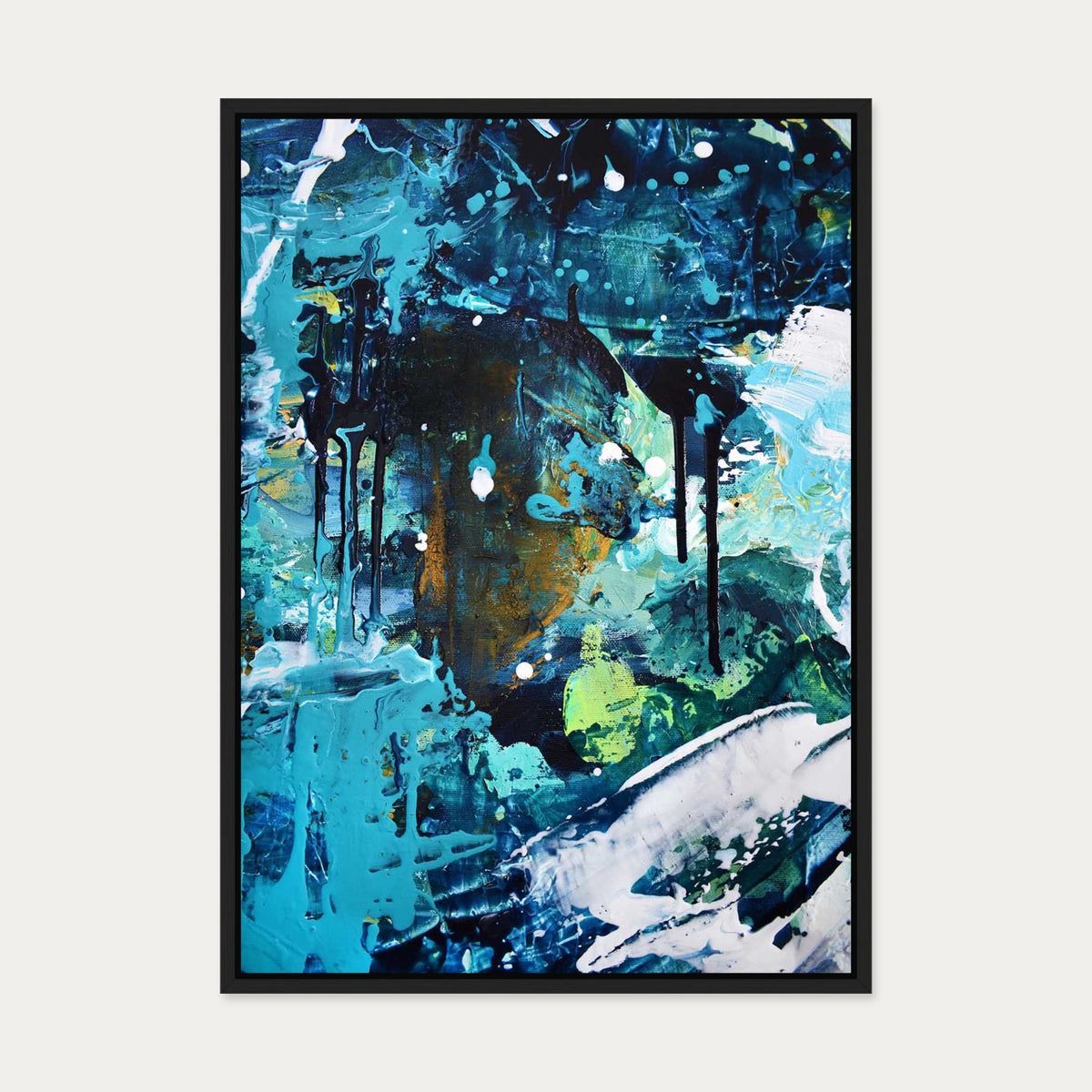 Abstract 179 Canvas Art — 50 x 70 cm — Black Frame