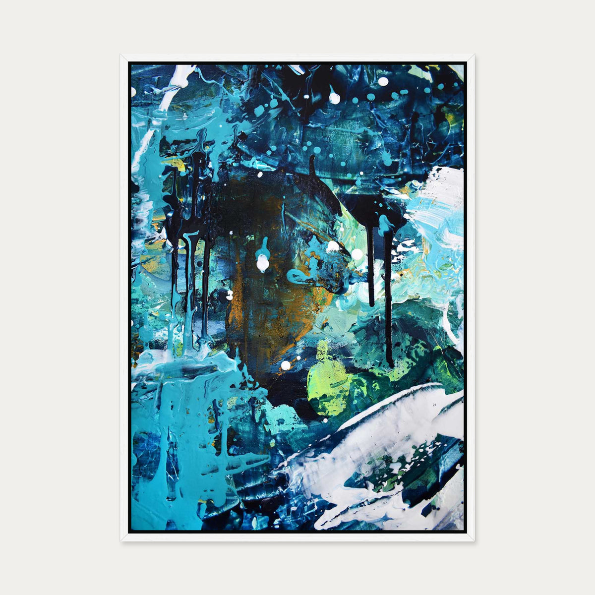 Abstract 179 Canvas Art — 50 x 70 cm — White Frame