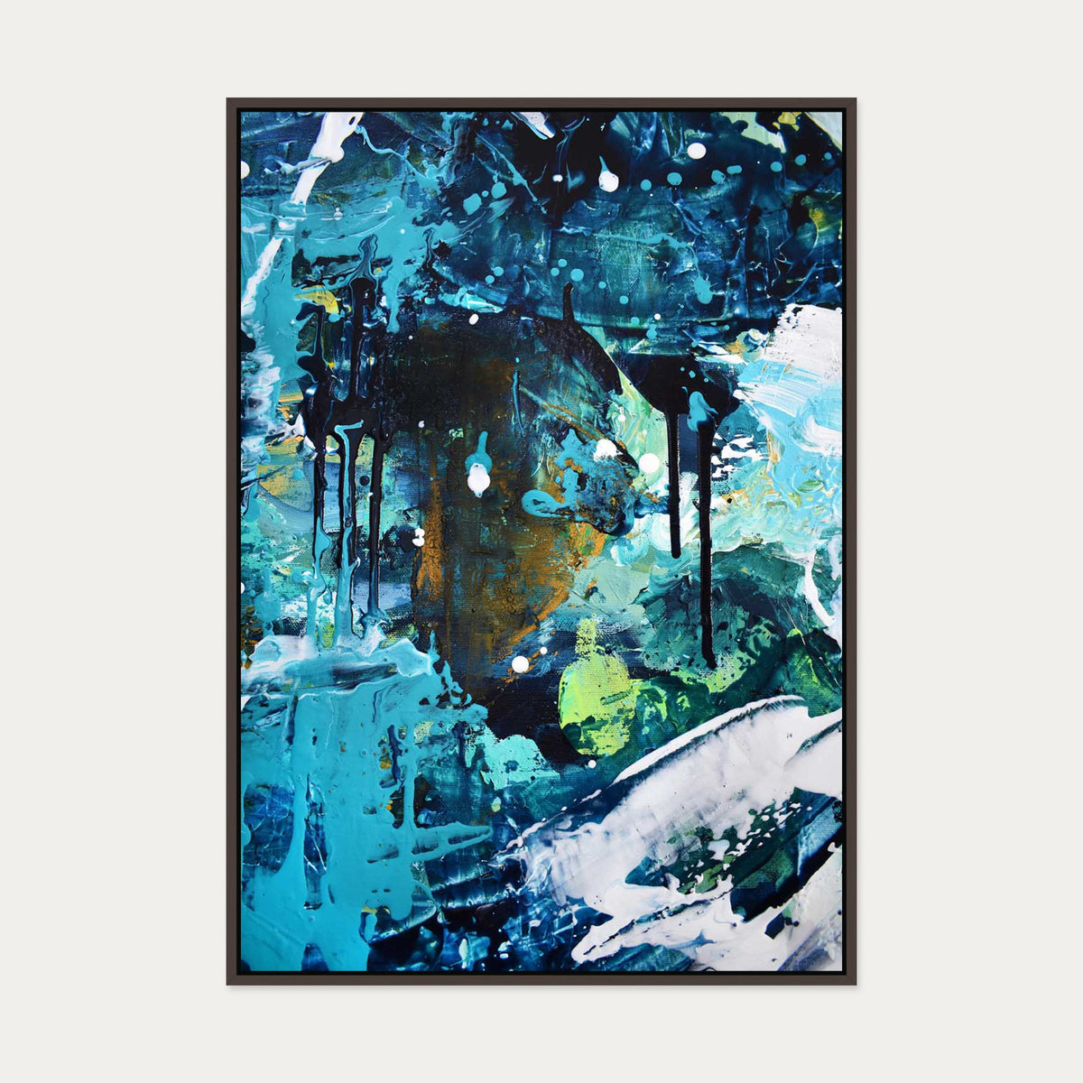 Abstract 179 Canvas Art — 70 x 100 cm — Brown Frame