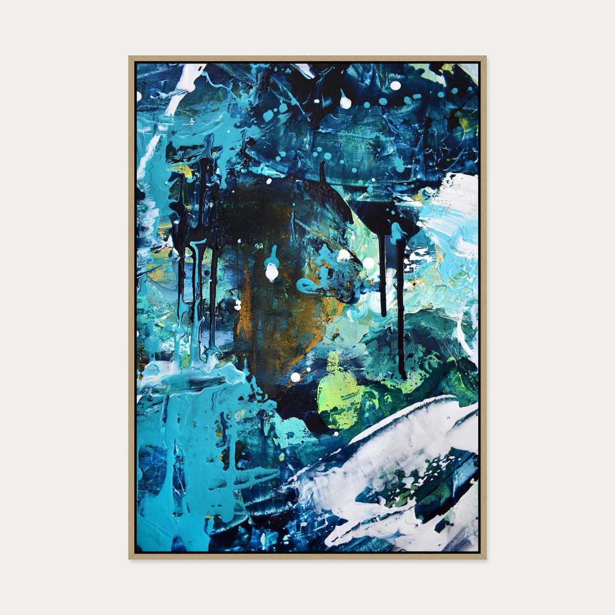 Abstract 179 Canvas Art — 70 x 100 cm — Oak Frame