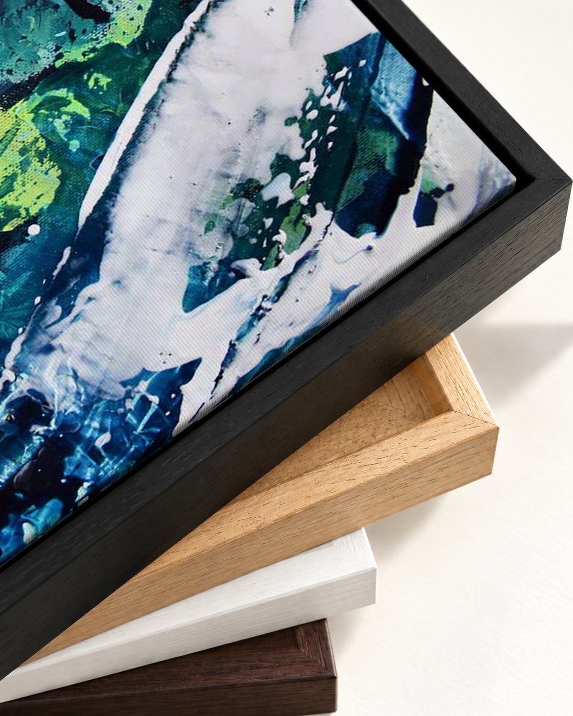 Abstract 179 Canvas Art — framed canvas corner and wrapped canvas detail