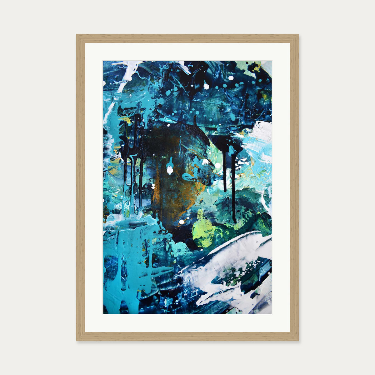 Abstract 179 Art Print — 50 x 70 cm — Oak Frame