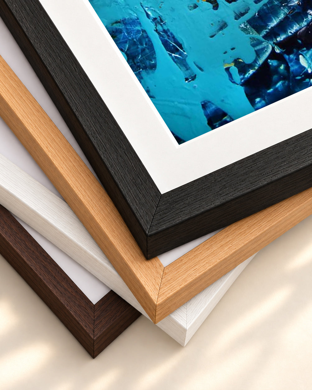 Abstract 179 Art Print — framed print corner with 5 cm mount and bevel