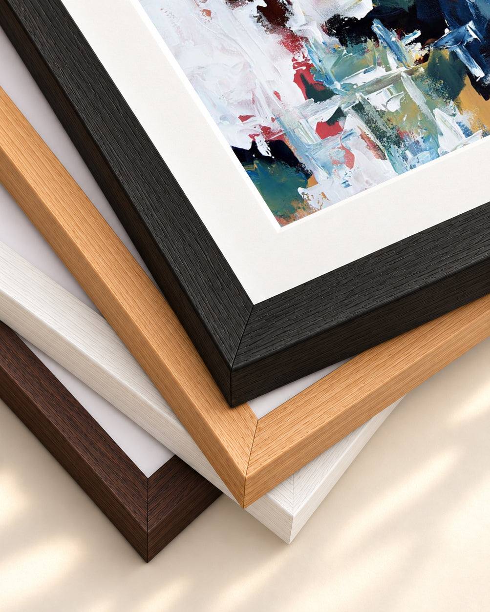 Abstract 182 Art Print — framed print corner with 5 cm mount and bevel