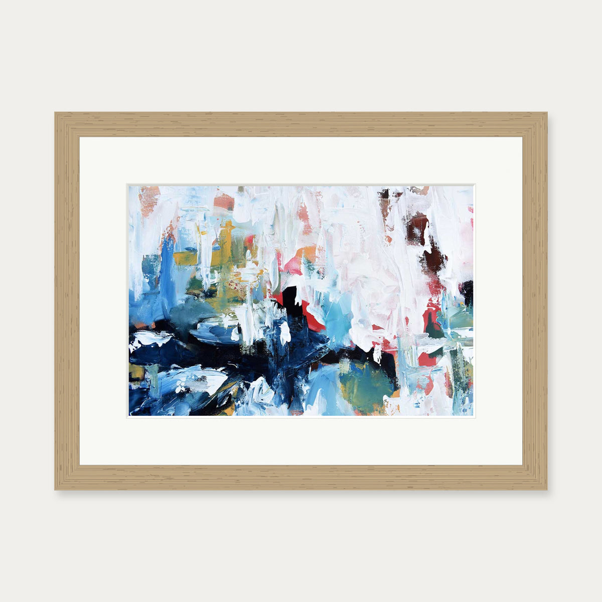 Abstract 183 Art Print — 30 x 40 cm — Oak Frame