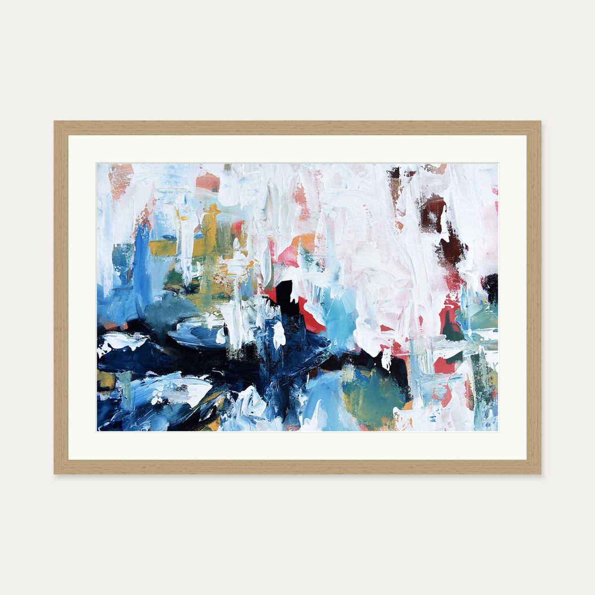 Abstract 183 Art Print — 50 x 70 cm — Oak Frame